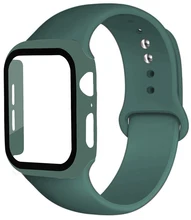 

Glass+Case+strap for Apple Watch Band 44mm 40mm iWatch band 42mm 38mm silicone belt bumper+bracelet apple watch serie 5 4 3 se 6