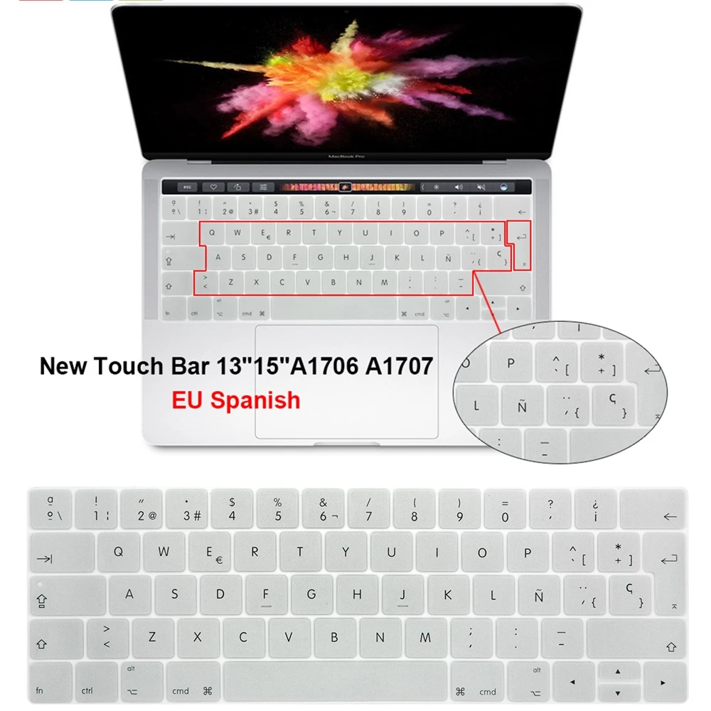 Английская американская Защитная пленка для клавиатуры Macbook Pro 13 3 A1706 A1989 и 15 4