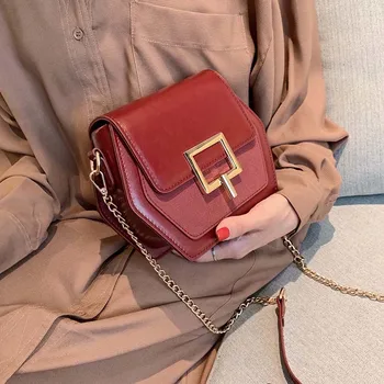 

Hexagon Scrub Leather Crossbody Bags Designer For Women Travel Shoulder Messenger Bag Lady Chain Luxury Handbags Purses Bolsos