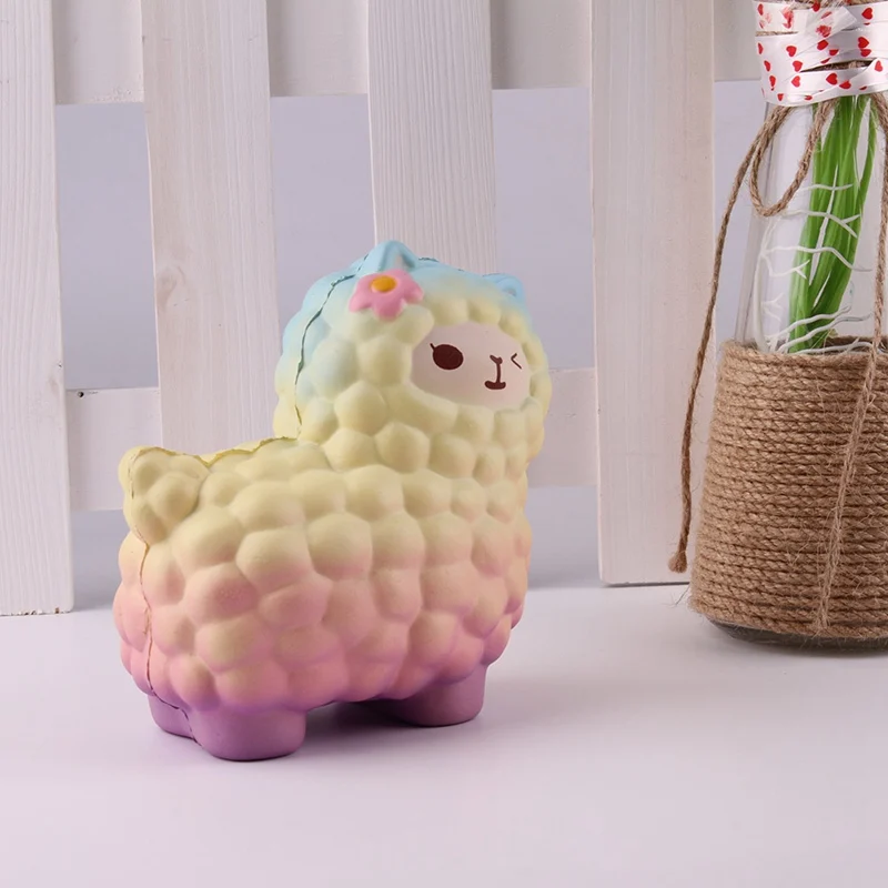 1 шт.,, Jumbo, 11 см, Kawaii, медленно поднимающиеся, радужные Овцы/альпака, мягкие милые животные, сжимаются, хлеб, торт, ароматизированные игрушки