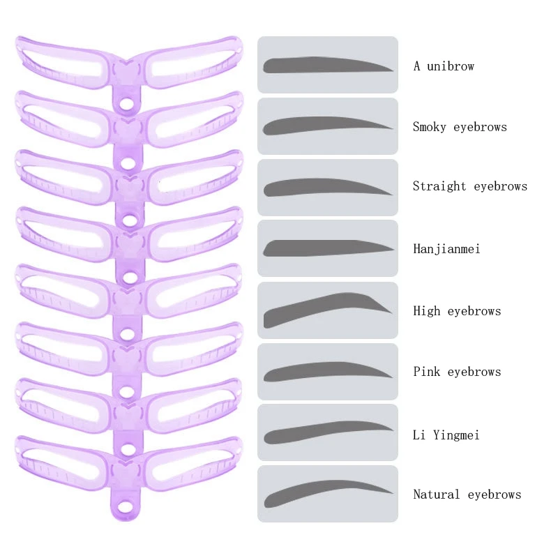 Макияж трафарет для бровей многоразового использования линейка для бровей Косметика для бровей форма для укладки шаблон карты Макияж Красота Комплект