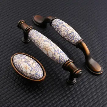 

Classical Lily Ceramic Handle Simple Modern Home Furnishing Cabinet Drawer Handle Chinese Wardrobe Door Handle