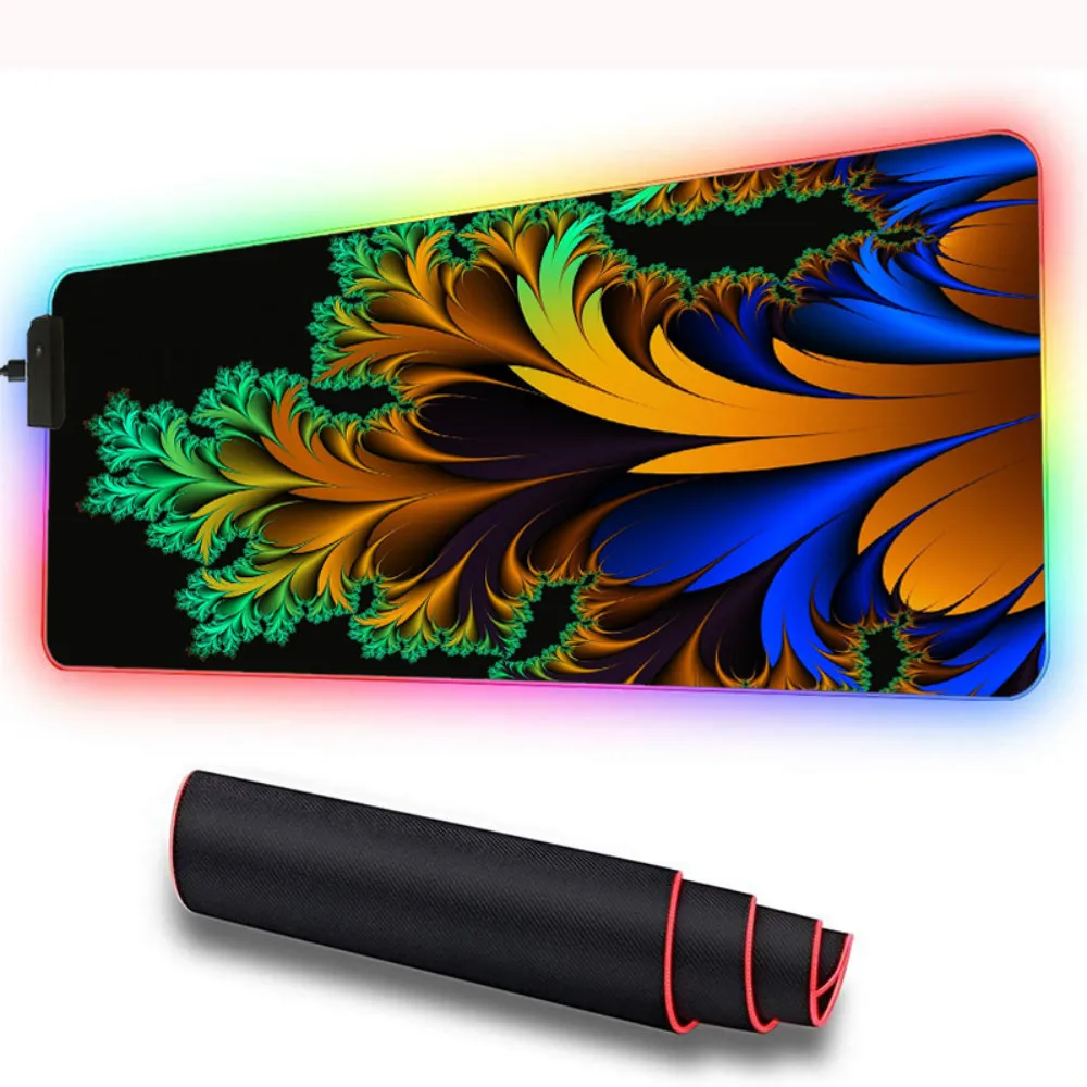 

XGZ Color Texture Mouse Pad RGB Gamer Mouse Pad Backlit Color LED Mouse Pad Black Lock Computer USB Interface Mouse Pad Desk Mat
