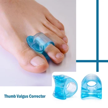 

2pcs Blue Soft Silicone Gel Toe Separator Pedicure Hallux Valgus Bunion Spacers Thumb Corrector Foot Care Pedicure Tool