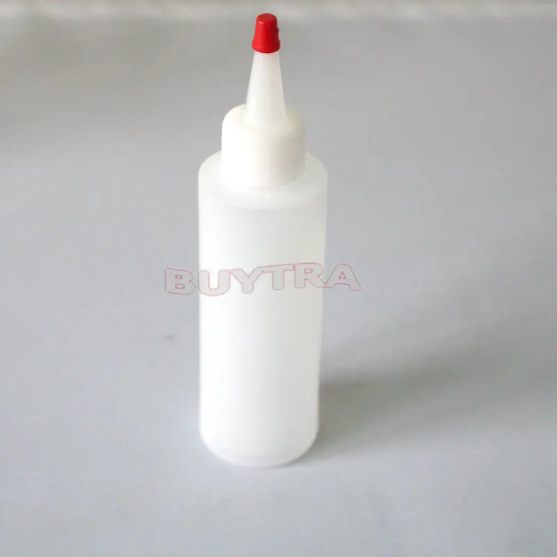 

Small 4 OZ Clear Round Squeeze Dispensing Bottle with Removable Red Cap Refillable Bottles for Glue Lab Laboratory Supply