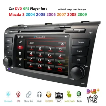 

Remote control Car DVD player for Mazda 3 2004-2009 USB SD Bluetooth Steering Wheel Control Multimedia System DAB Free map card