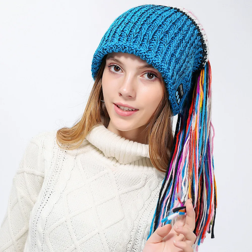 B Зимняя шапка Беспроводная Bluetooth 4,2 Smart cap наушники с микрофоном A129 - Цвет: B