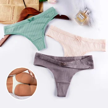 

1 Piece Low-Rise Pants Sexy Lingerie Women's Cotton G-String Thong String Underwear Women Briefs Intimate Ladies Panties
