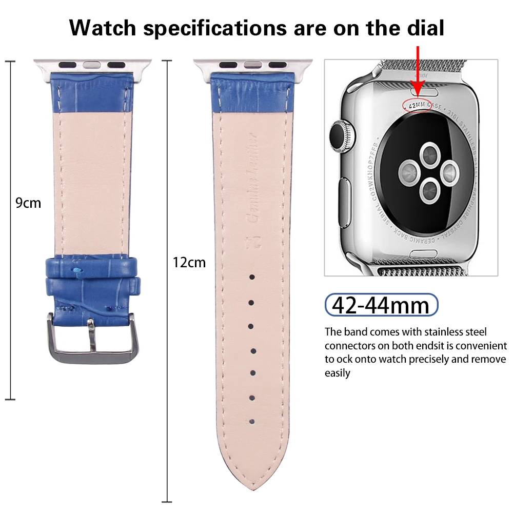 Ремешок кожаный для iwatch 4/3/2/1 42/38 мм 44 мм|Ремешки часов| |