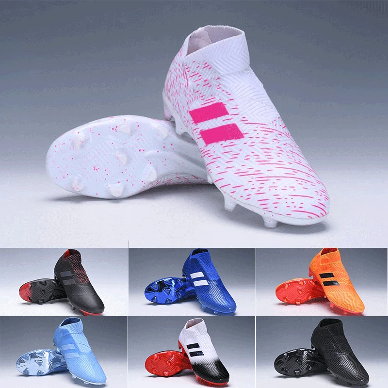 Nemeziz Новинка 18,1 18 + FG Archetic Messi мужские 18 + x Футбольные бутсы плотная поверхность оригинальные подвижные бандажные спектральные футбольные