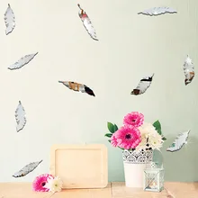 DIY горячие продажи детская комната украшения настенные наклейки Экологически чистые мультфильм перо зеркало наклейки