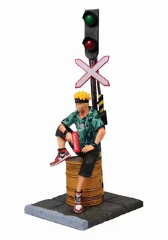 

Anime 1/8 Scale Painted Figure Naruto Fashion Suit Sitting Ver. Uzumaki Naruto Action PVC Figure Toy Brinquedos