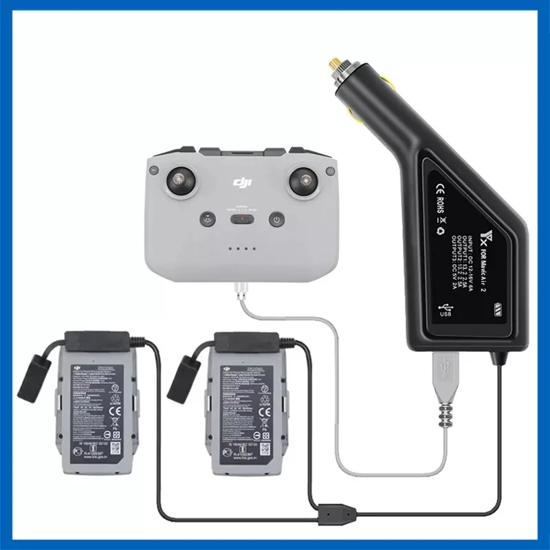 3 In 1 Car Charger For Dji Mavic Air 2 /2s Intelligent Battery Charging