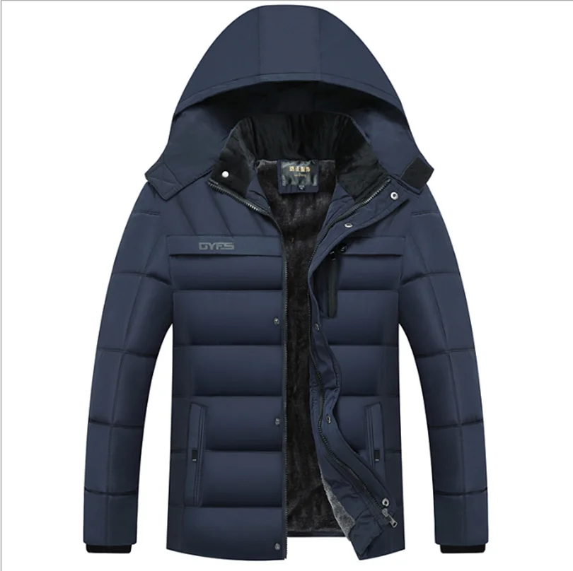 Мужская куртка Parker модная зимняя с капюшоном Высококачественная бархатная