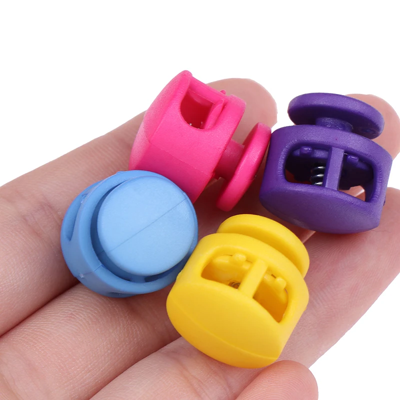 Assorted Colors Cord Lock Stopper Buckles Clamp Toggle Clip Paracord Shoelace Kids Toys Craft Bag Sewing Accessories cord lock stopper detachable stopper cord lock cord stopper cord end lock 10pcs