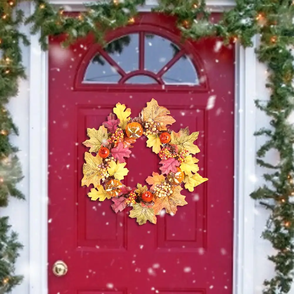 Christmas Wreath Home Shopping Mall Window Decoration Pendant Innovative Pumpkin Pine Cone Maple Leaf Thanksgiving Wreath