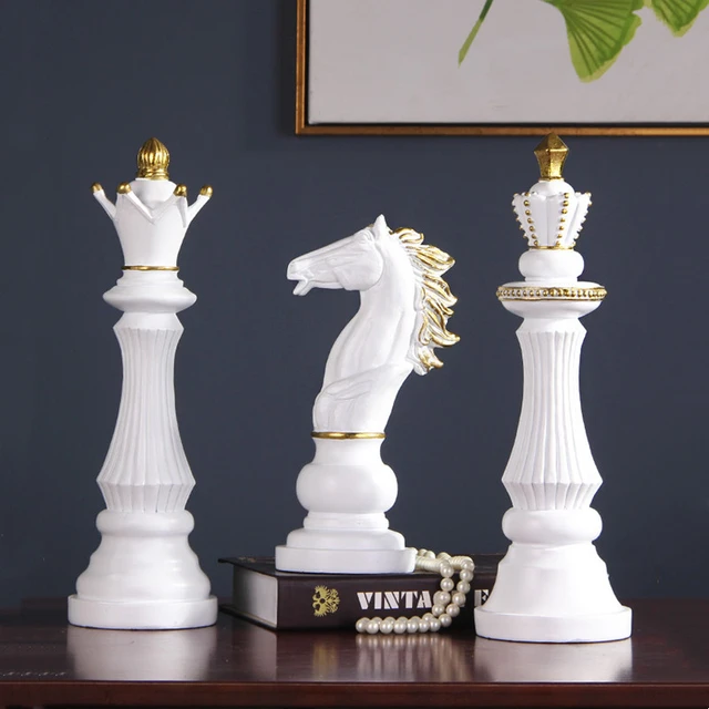 Peça de Xadrez Decorativa de Porcelana - Cavalo - Preto