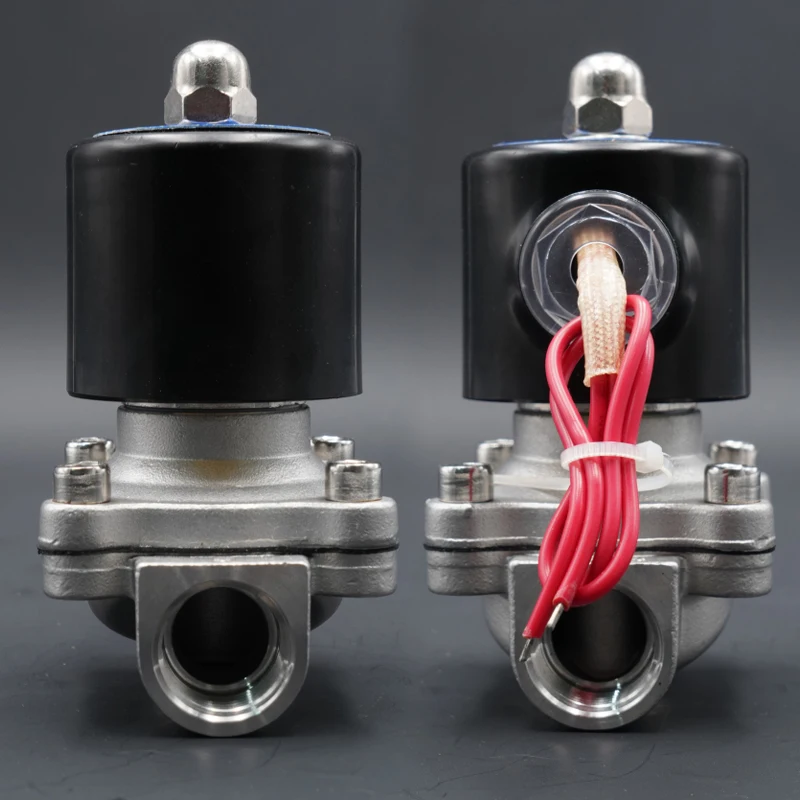 Нормально закрытый клапан, AC110V 220V 24V DC12V 24 V, электромагнитный клапан, 304 нержавеющая сталь, водяной клапан, DN15 DN15 DN20 DN25 DN32 DN40