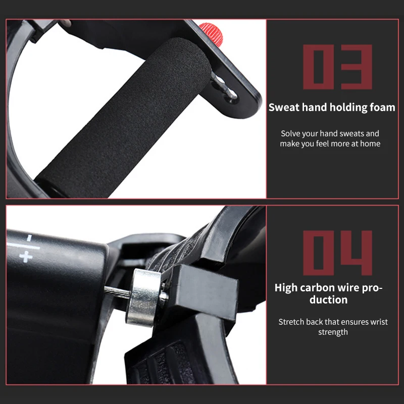 Hand Strengthener Forearm Exerciser Wrist Exerciser Hand Grip Strengthener Hand Grip Trainer Hand Grip Exerciser Trainer Adjustable Anti-slide Hand Wrist Device Power Fitness Strength Training Forearm Arm Gym Equipment