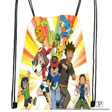 Индивидуальная Футболка-Покемон-походная сумка на шнурке для мужчин и женщин милый рюкзак для детей(черная спинка) 31x40 см#20180611-03-141