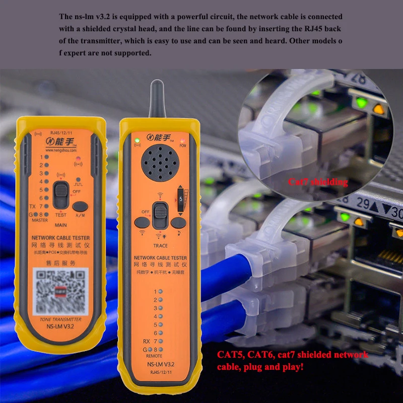 Nengshou-telefone Celular Ns-lm 11 Analisador de Cabos de Rede 60v Localizador de Fios de Longo Alcance Ferramentas de rede - Imagem 2