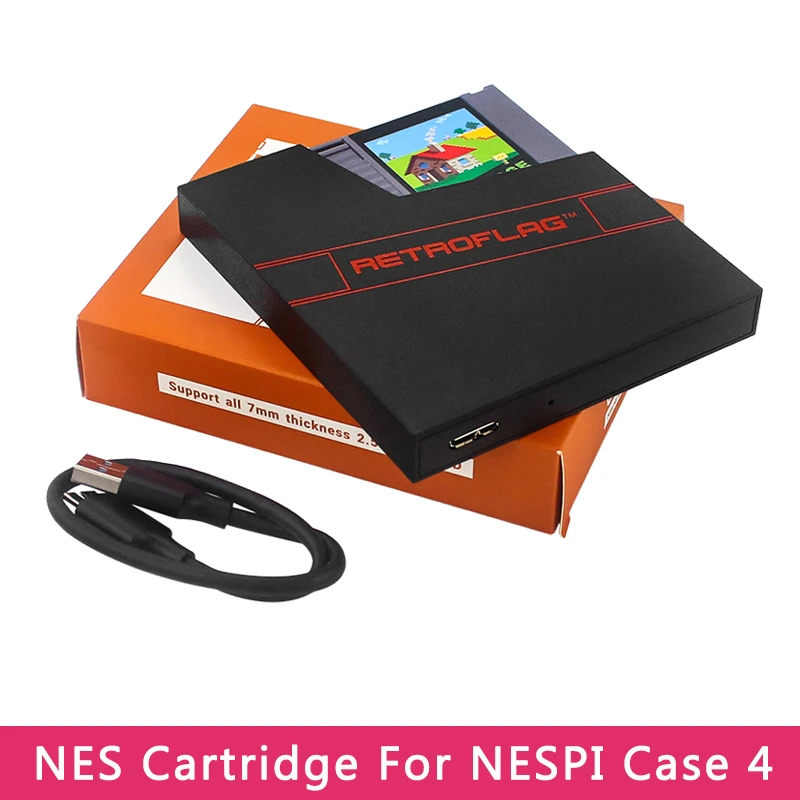 Desktop GeeekPi RETROFLAG NES Cartridge Style Hard Drive Enclosure,Suitable for 2.5 Inch SATA HDD//SSD,Support NESPi 4 Case Laptop Raspberry Pi Android TV and HD Player