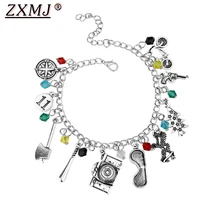 ZXMJ необычные вещи браслеты с подвесками и браслеты модные DIY ружье велосипед топор сплав браслет Рождественский подарок для женщин ювелирные изделия горячая распродажа