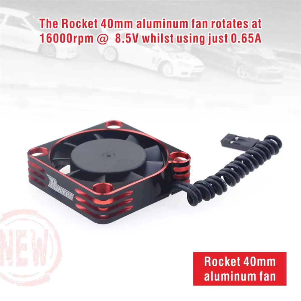 

SURPASS Rocket Cooling fan 40mm Alloy Fan Rotates16000 rpm 8.5V for 1/10 1/8 RC Car 540 550 Brushless Motor ESC Fast Cooling
