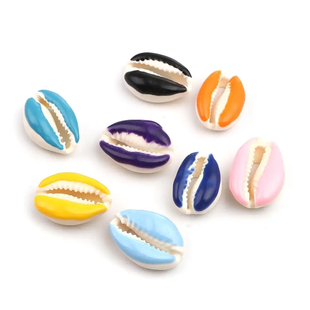 

DoreenBeads Natural Light Blue Colorful Shell Loose Beads Conch/ Sea Snail Jewelry DIY Charms About 25 x 17mm-18 x 14mm, 10 PCs