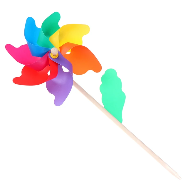 New Windmill Wind Spinner Beautiful Wood Garden Yard Party Ornament Decoration Kids Toys Lovely Handmade Craft 5