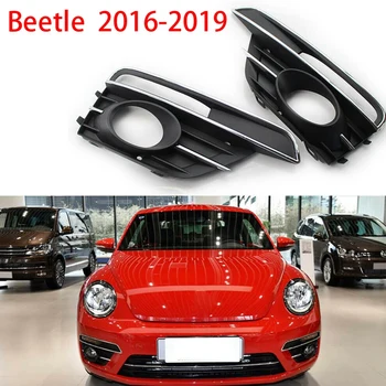 

For-Beetle 2016-2019 Fog Light Grill Grille Cover Left+Right with Chrome Trim 5C5854661J 5C5854662J