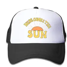 Сетчатая Кепка здесь приходит солнце Дальнобойщик шляпы бейсболка s регулируемая