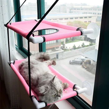 

Cat Nest Breathable Cat Bed Double-Layer Cat Hammock Recliner Suction Cup Pet Warm Bed Jumping Platform Pet Supplies