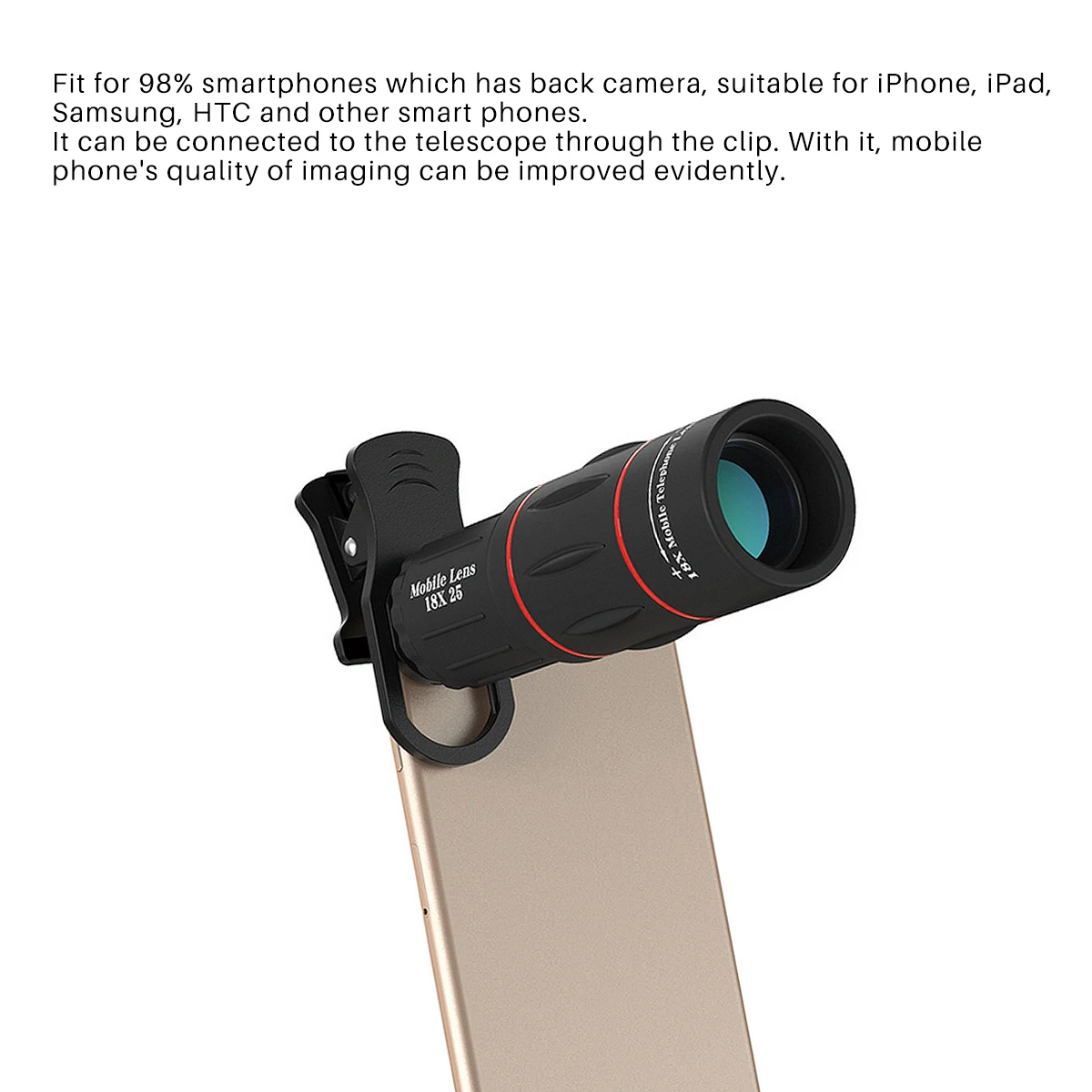 Монокуляр объектив для телефона зум с треногой путешествия Туризм Универсальный зажим для камеры портативный Ffr IPhone IPad Xiaomi монокуляр