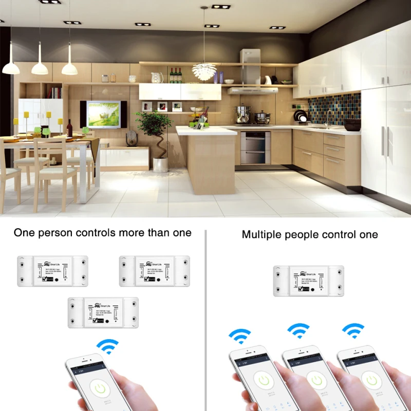 DIY WiFi умный Домашний Светильник, таймер выключателя, беспроводной пульт дистанционного управления, домашняя Автоматизация, совместимая с Alexa Google Home