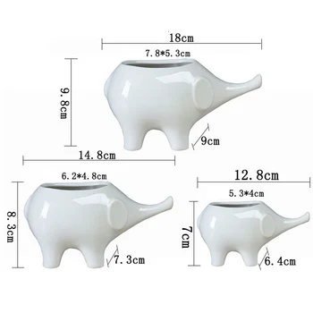 

Gardening Succulent Simple Outdoor Elephant Flower Pot Ceramic Flower Pot Desktop Potted Ornaments Elephant DC112