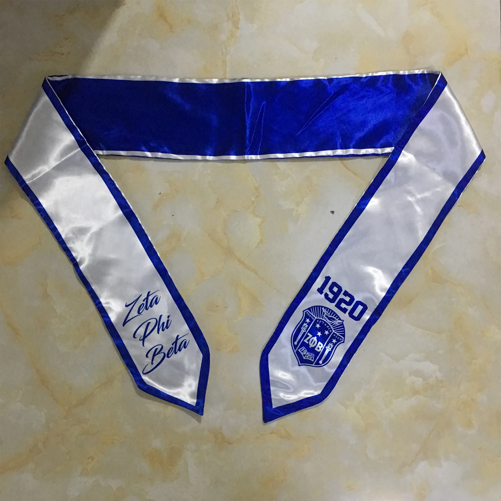 

Custom Zeta Phi Beta ZPB Sorority Greek Letter Satin Different Printing Stole 70x4.7 inches Stole Scarf