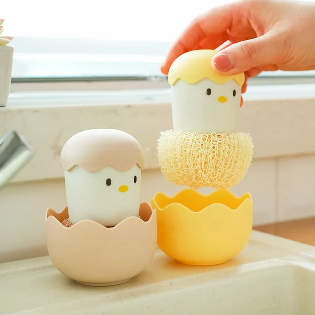 Brosse à œufs pour œufs frais, nettoyeur de brosse à œufs mignon, brosse à  œufs en silicone de dessin animé, outil de lavage de machine à œufs,  multifonction rotatif : : Cuisine