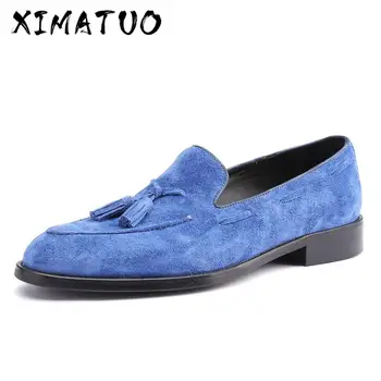 

Leather Shoes Suede Men Real Genuine Leather Fashion Office Dress Wedding Luxury Brand Formal Party Loafer Mens Casual Shoes