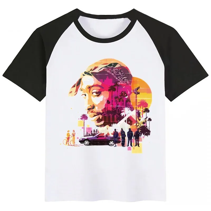 TUPAC/детская футболка летние топы для девочек и мальчиков с рисунком из мультфильма; повседневная детская футболка с короткими рукавами; детская одежда