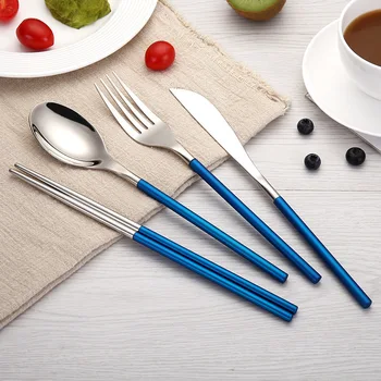 

Matte Handle Cutlery 304 Stainless Steel Tableware Western Dinnerware Knife Fork TeaSpoon Dining