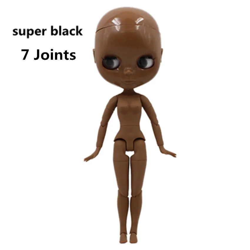 Фабрика Blyth кукла BJD, 19 суставов, нео-кукла Обнаженная голова индивидуализированные куклы могут изменить Макияж DIY, 1/6 мяч соединены куклы - Цвет: super black 7 Joint