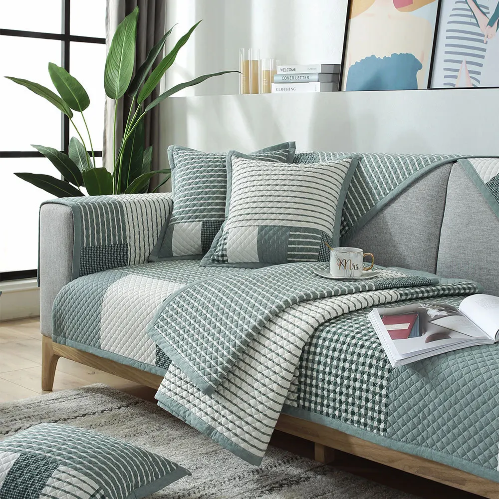 Современная мебель чехлы четыре сезона хлопок диванные чехлы для диванов украшение дома Полосатый чехол Анти-пыль диван полотенце DW228