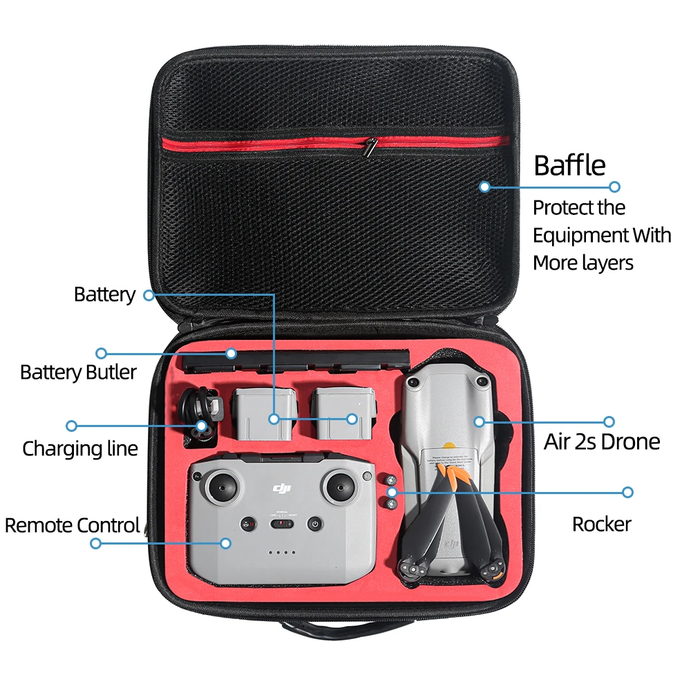 Portable Storage Bag Carrying Case for DJI Mavic Air 2/2S Drone Handbag Shoulder Bag for Air 2/2S Accessories camera case