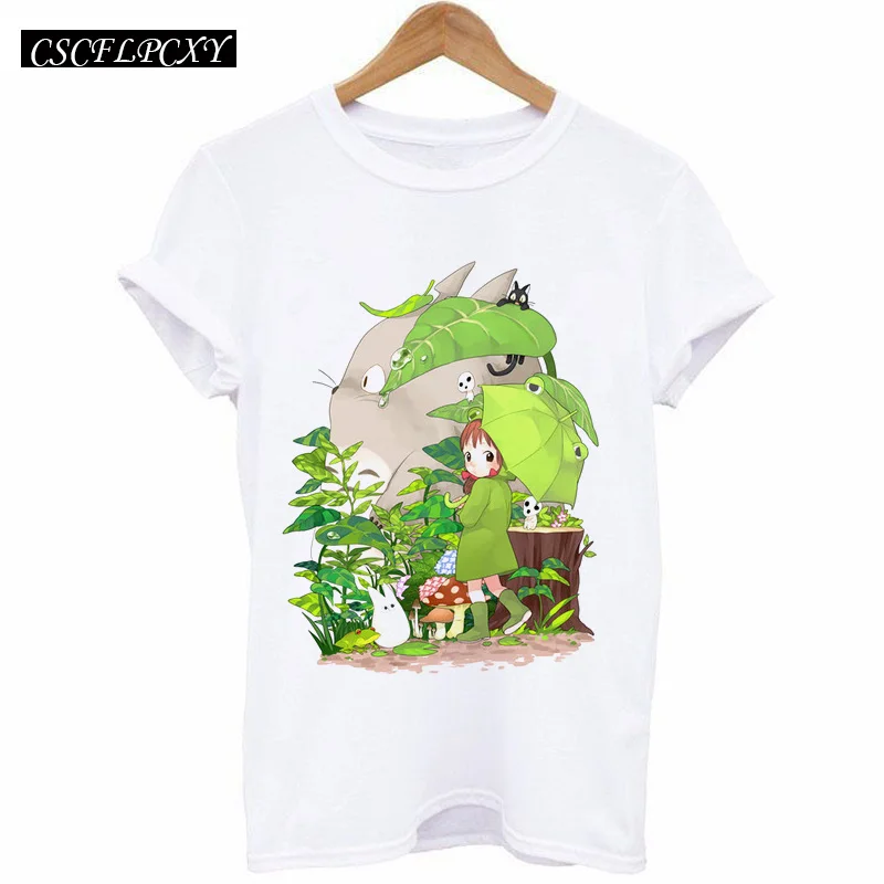 Женская футболка с коротким рукавом Totoro летняя брендовая одежда новинка 2017 |