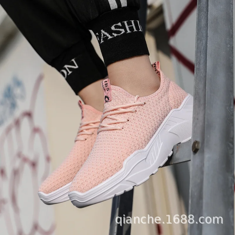 

Athletic Shoes Women's Breathable Lightweight Students Running Shoes 2019 New Style Spring Mesh WOMEN'S Shoes Thick Bottomed Ver