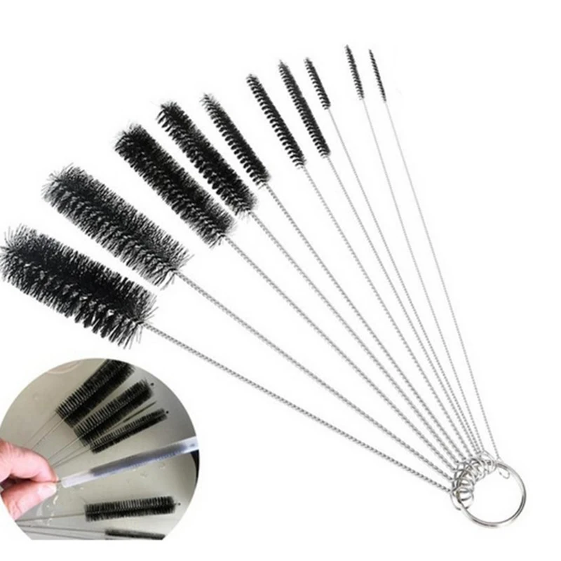 10pcs/set nylon brush multifunctional cleaning brush set beverage straw