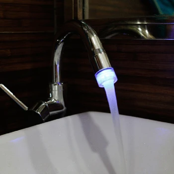 

360 Degree Rotating Led Light Color Faucet Water Faucet Shower Tap 3 Color Light Water Nozzle Bathroom Kitchen Heater Faucets