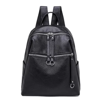 

Simple High Quality Leather Backpack Ladies Fashion Phone Digital Organizer Backpack Youth Girl Leisure Travel School Bag