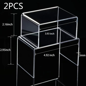 

2Pcs/set 3mm Acrylic Display Stand Jewelry Showcase Storage Rack Shelf Holder Display Stands Practical New
